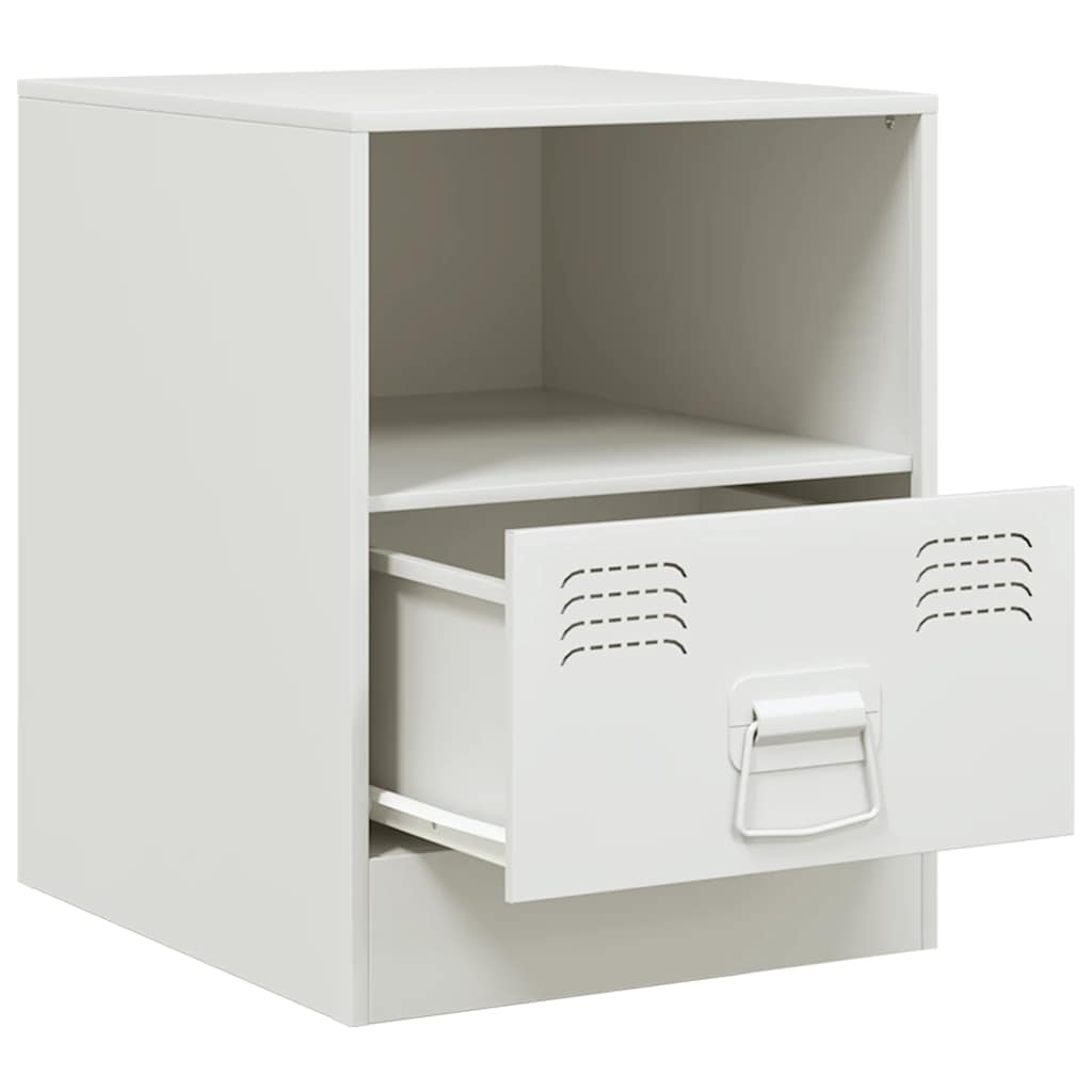 Bedside Cabinets 2 pcs White 34,5x39x44 cm Steel