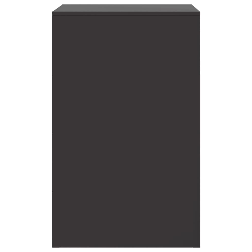 Bedside Cabinets 2pcs Black 34.5x39x62 cm Steel