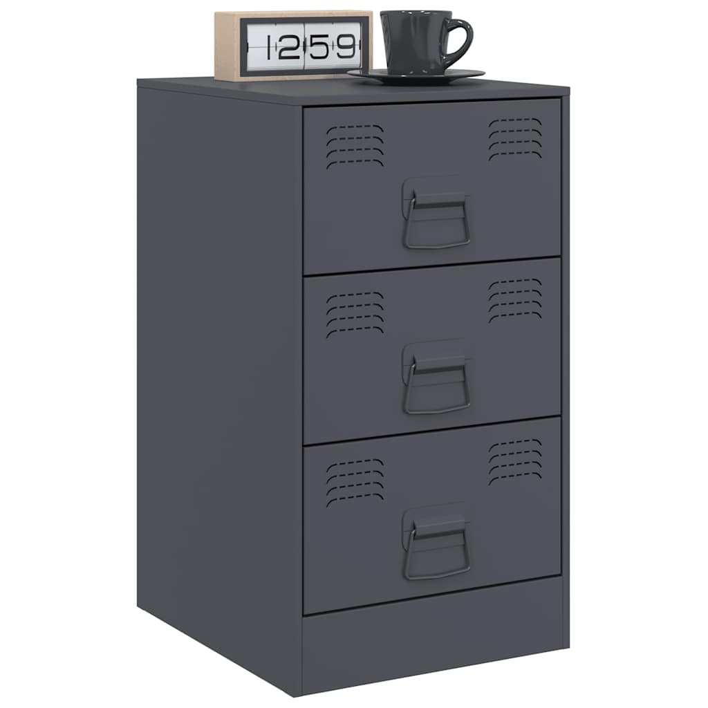 Bedside Cabinets 2 pcs Anthracite 34,5x39x62 cm Steel