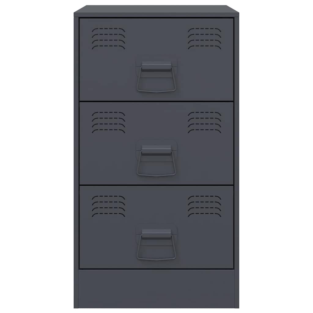 Bedside Cabinets 2 pcs Anthracite 34,5x39x62 cm Steel