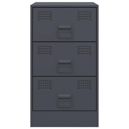 Bedside Cabinets 2 pcs Anthracite 34,5x39x62 cm Steel