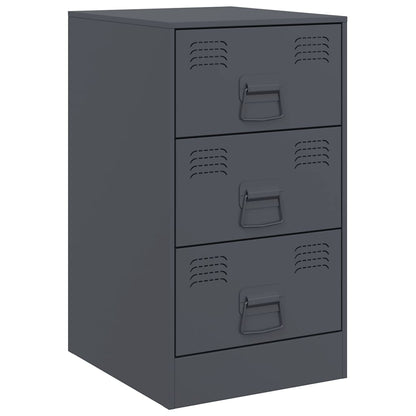 Bedside Cabinets 2 pcs Anthracite 34,5x39x62 cm Steel