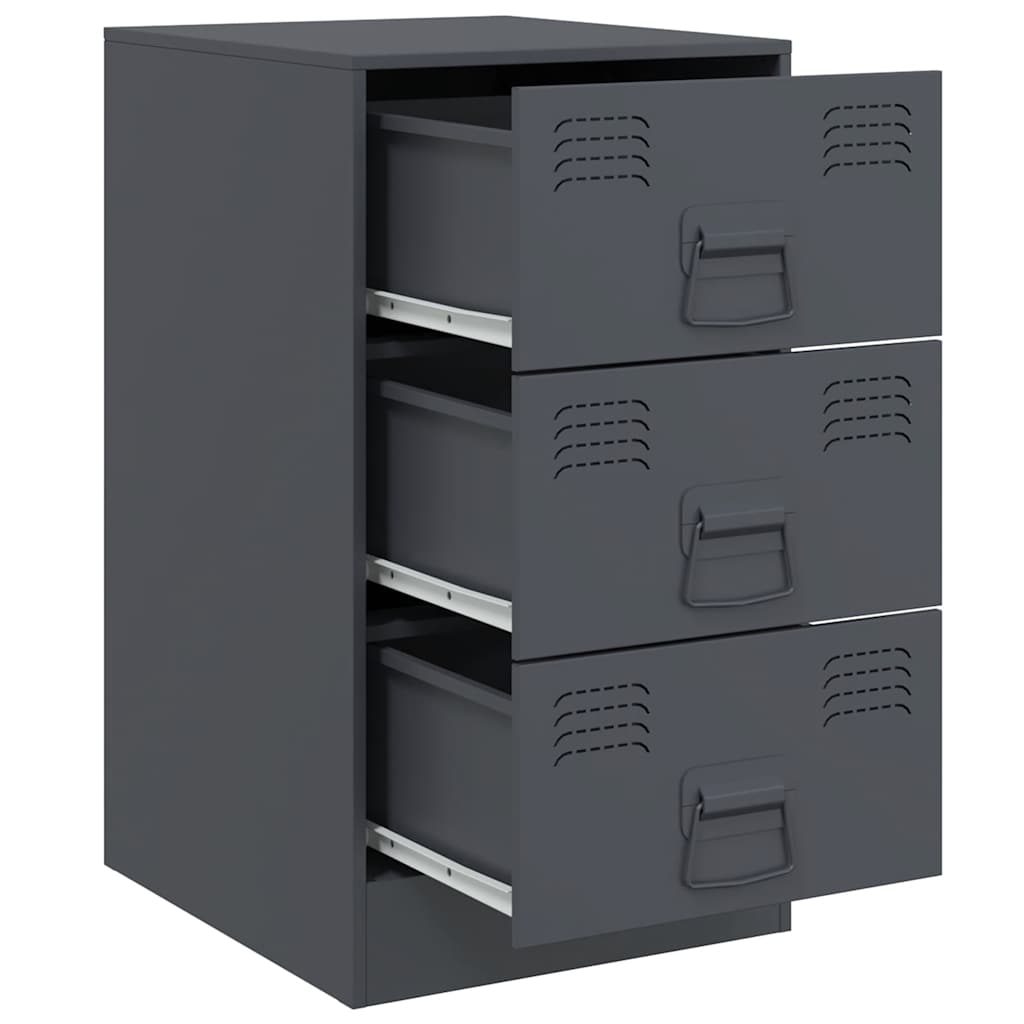Bedside Cabinets 2 pcs Anthracite 34,5x39x62 cm Steel