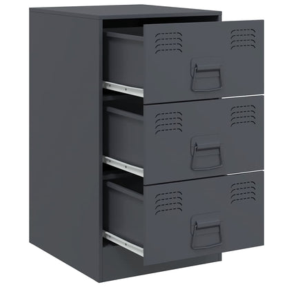 Bedside Cabinets 2 pcs Anthracite 34,5x39x62 cm Steel