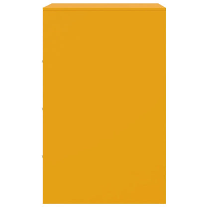 Bedside Cabinets 2 pcs Mustard Yellow 34.5x39x62 cm Steel