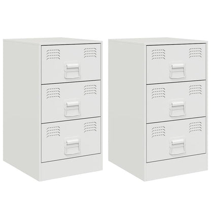 Bedside Cabinets 2 pcs White 34,5x39x62 cm Steel