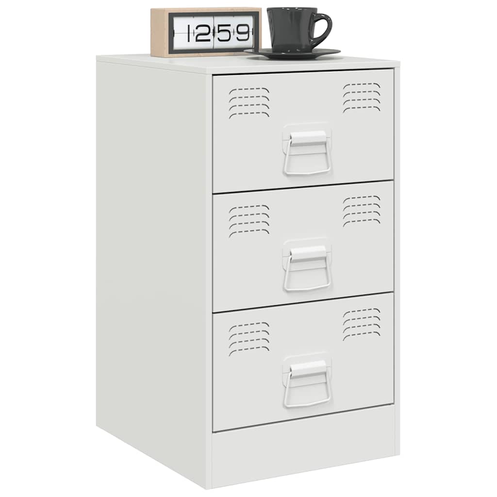 Bedside Cabinets 2 pcs White 34,5x39x62 cm Steel