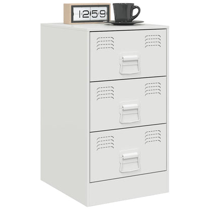 Bedside Cabinets 2 pcs White 34,5x39x62 cm Steel
