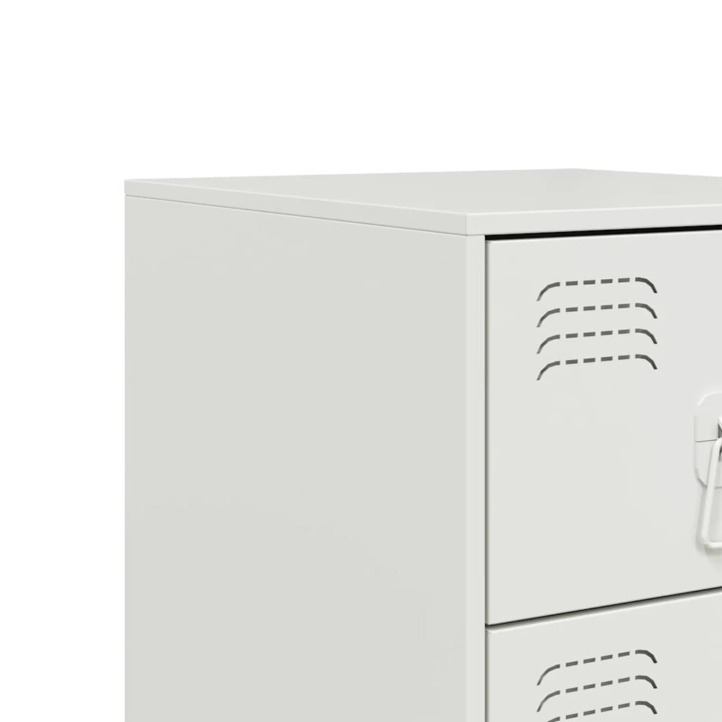 Bedside Cabinets 2 pcs White 34,5x39x62 cm Steel