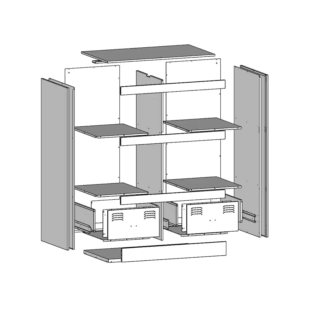 Highboard Anthracite 67x39x95 cm Steel