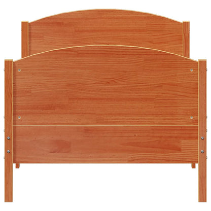 Bed Frame without Mattress Wax Brown 90x200 cm Solid Wood Pine