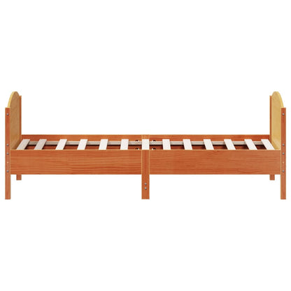 Bed Frame without Mattress Wax Brown 75x190 cm Small Single Solid Wood Pine