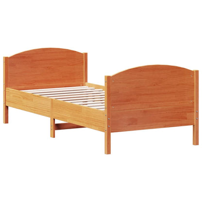 Bed Frame without Mattress Wax Brown 75x190 cm Small Single Solid Wood Pine