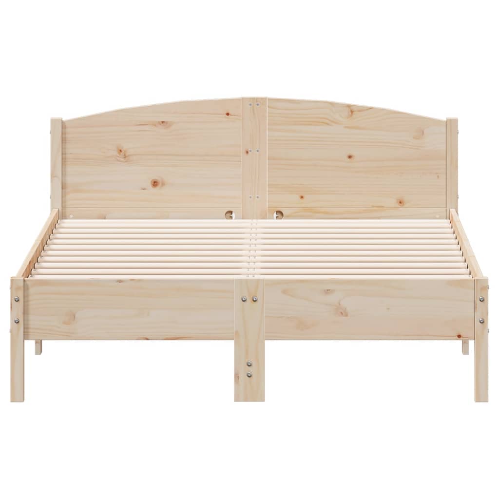 Bed Frame | Natural Wood | Solid pine wood, Plywood | Double | Bed Frame
