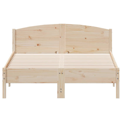 Bed Frame | Natural Wood | Solid pine wood, Plywood | Double | Bed Frame