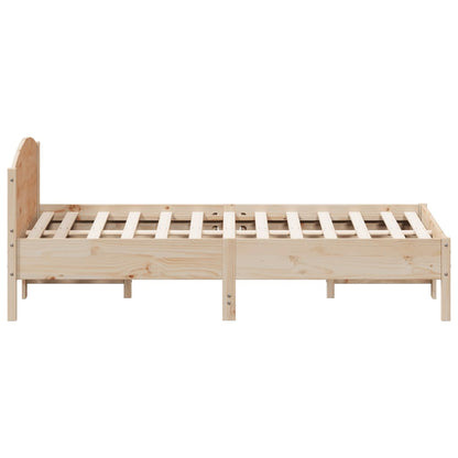 Bed Frame | Natural Wood | Solid pine wood, Plywood | Double | Bed Frame