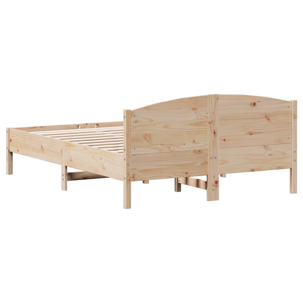 Bed Frame | Natural Wood | Solid pine wood, Plywood | Double | Bed Frame
