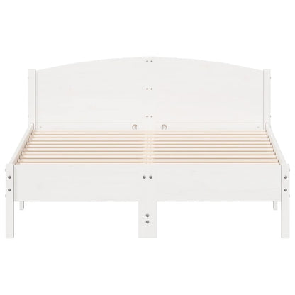 Bed Frame without Mattress White 135x190 cm Double Solid Wood Pine