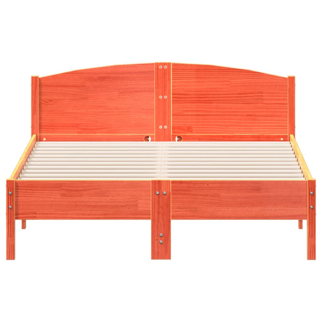Bed Frame | Wax Brown | Solid Pine Wood | 135x190 cm Double