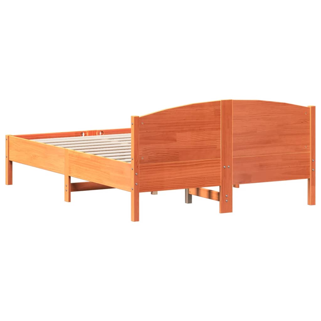 Bed Frame | Wax Brown | Solid Pine Wood | 135x190 cm Double