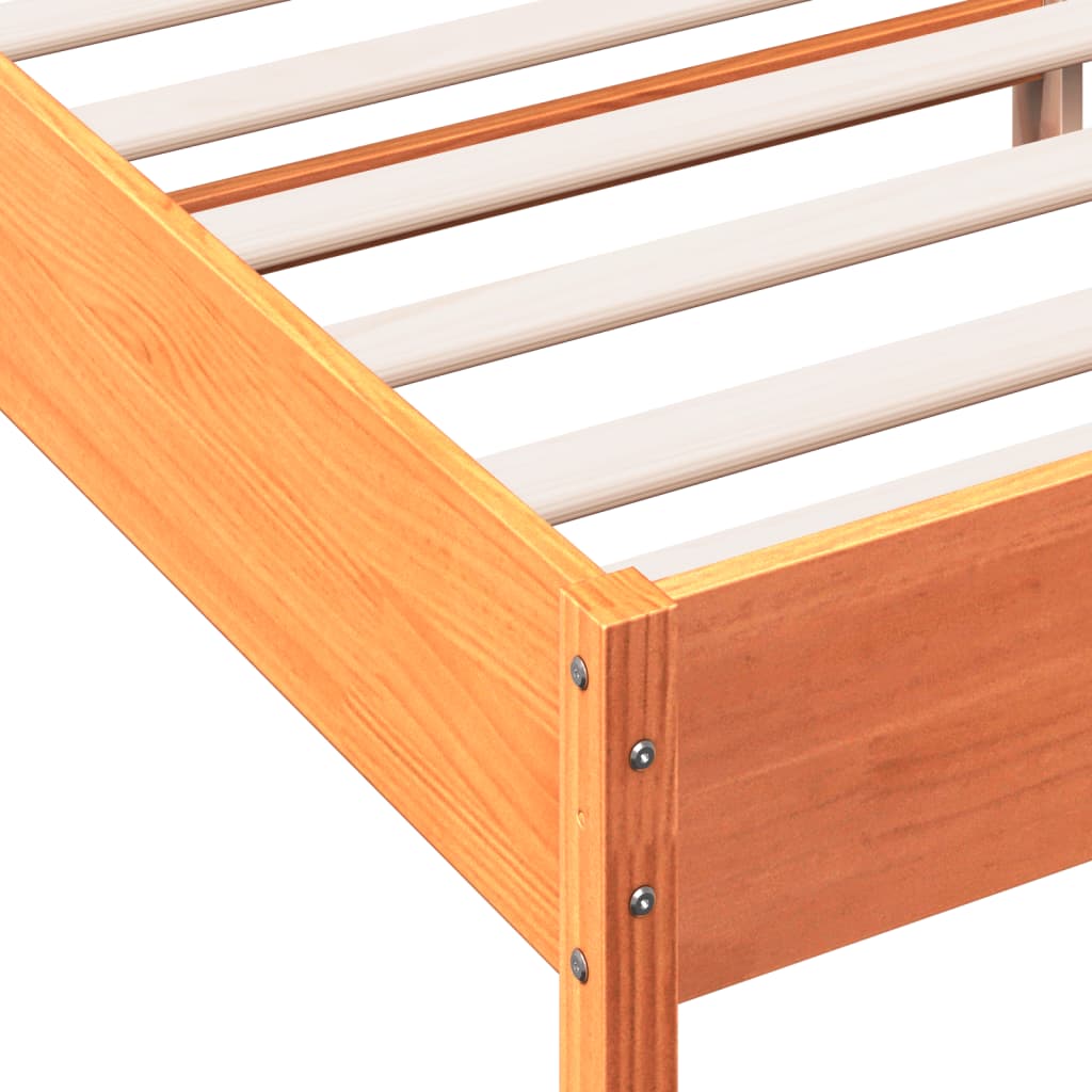 Bed Frame | Wax Brown | Solid Pine Wood | 135x190 cm Double