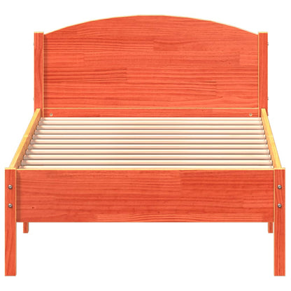 Bed Frame | Wax brown | Solid pine wood, plywood | Single
