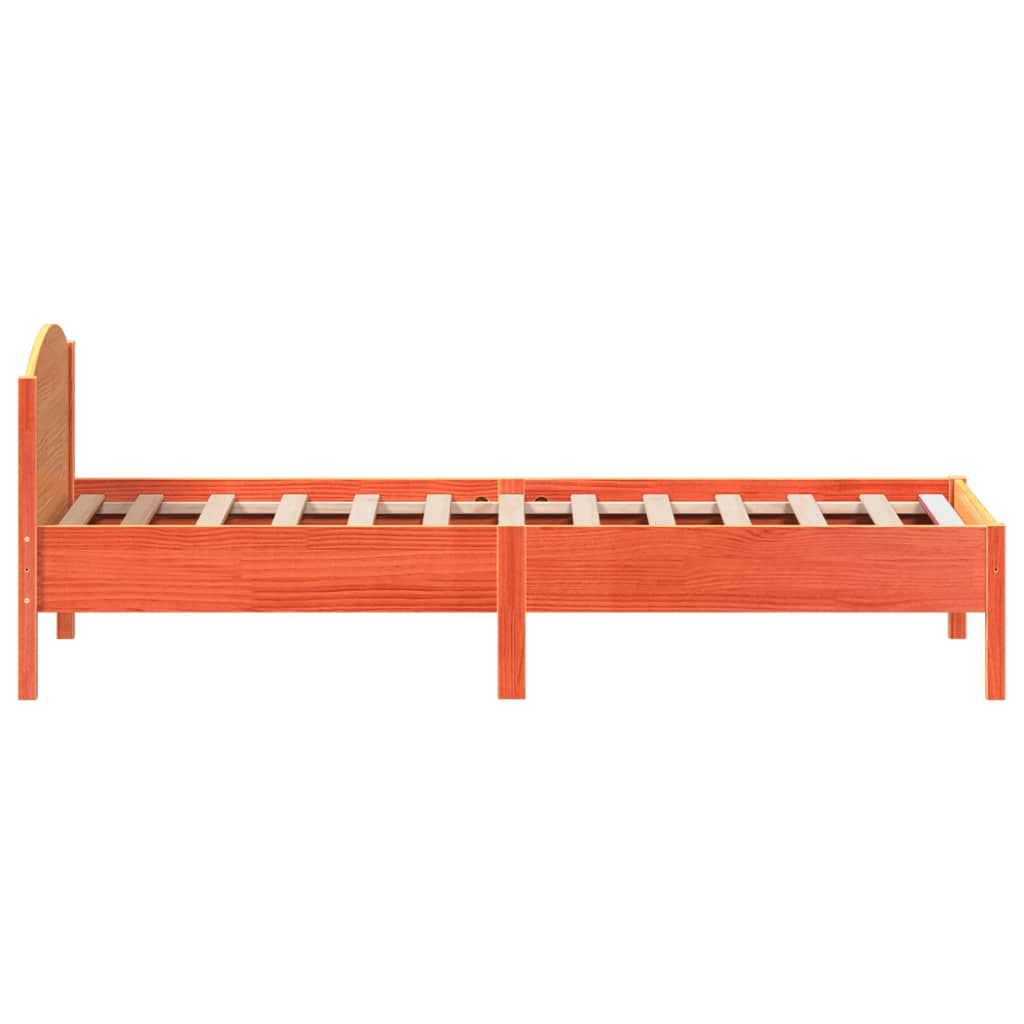 Bed Frame | Wax brown | Solid pine wood, plywood | Single