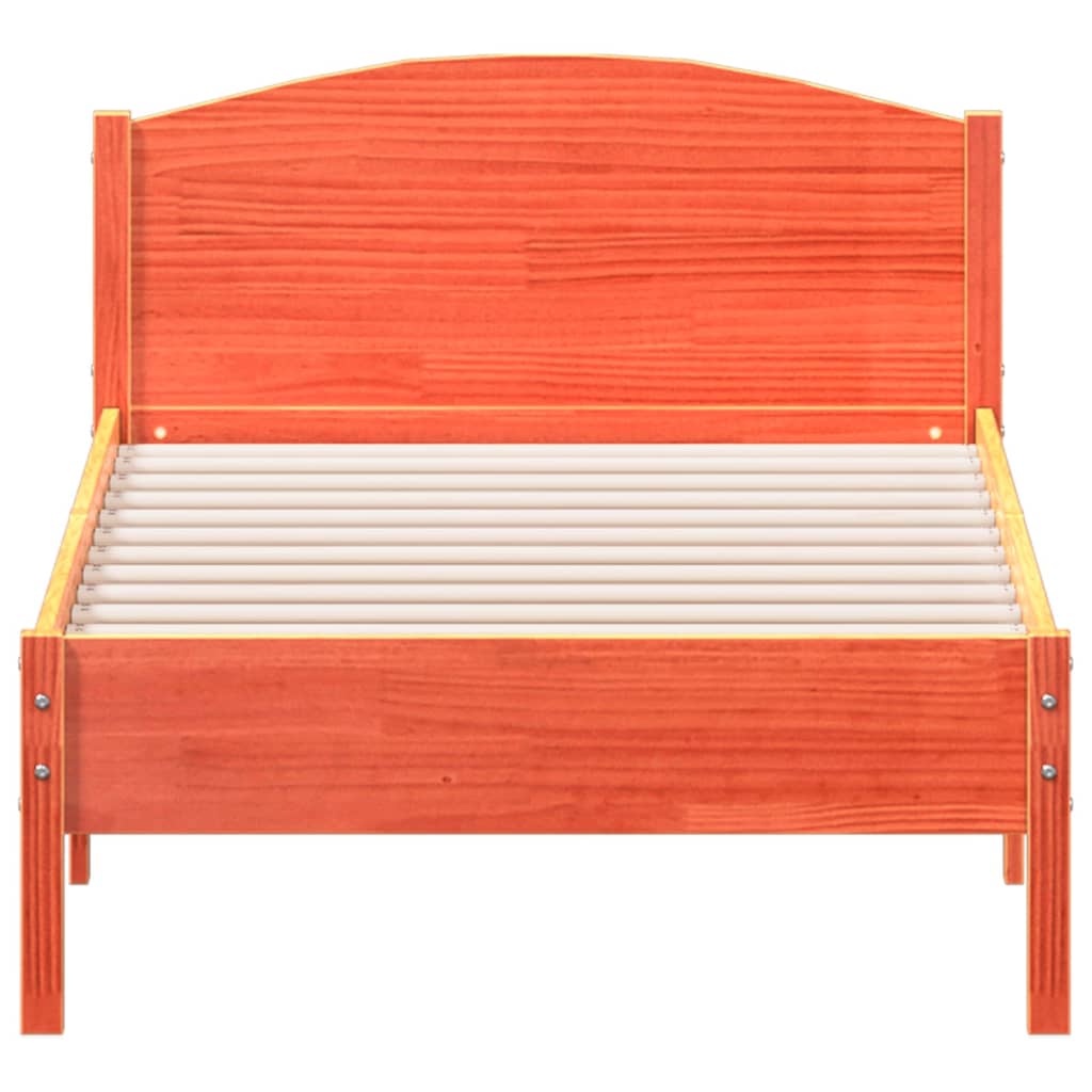 Bed Frame without Mattress Wax Brown 90x190 cm Solid Wood Pine
