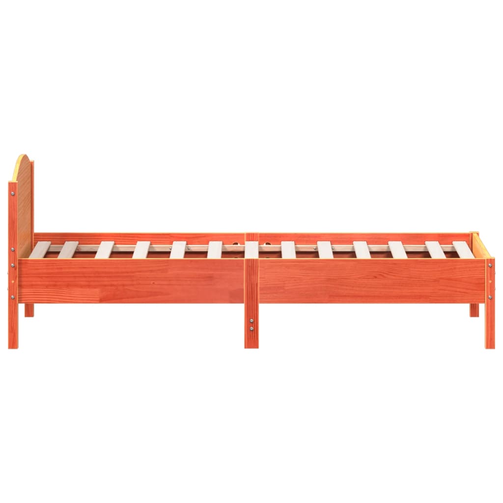 Bed Frame without Mattress Wax Brown 90x190 cm Solid Wood Pine