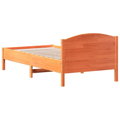 Bed Frame without Mattress Wax Brown 90x190 cm Solid Wood Pine