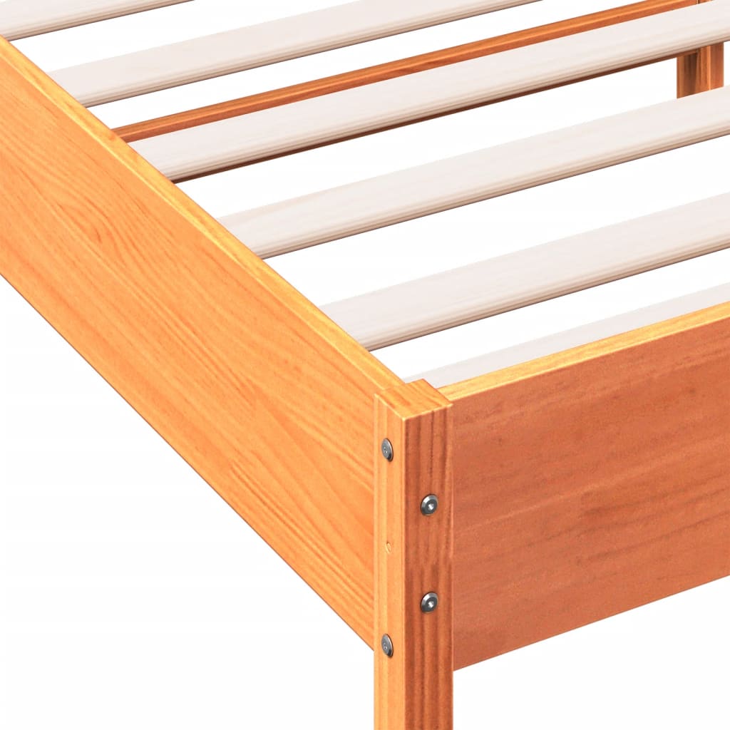 Bed Frame without Mattress Wax Brown 90x190 cm Solid Wood Pine