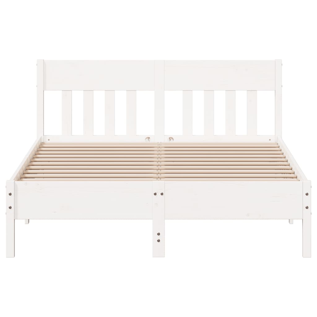Bed Frame without Mattress White 140x200 cm Solid Wood Pine