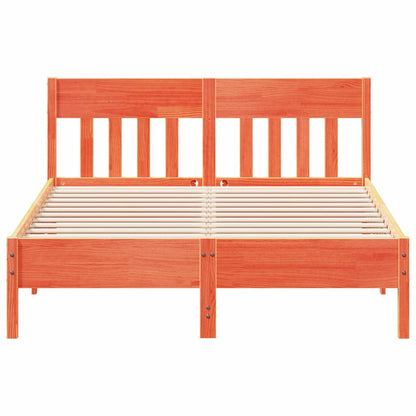 Bed Frame without Mattress Wax Brown 140x200 cm Solid Wood Pine