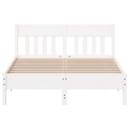 Bed Frame without Mattress White 140x190 cm Solid Wood Pine