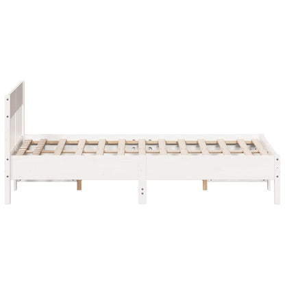 Bed Frame without Mattress White 140x190 cm Solid Wood Pine