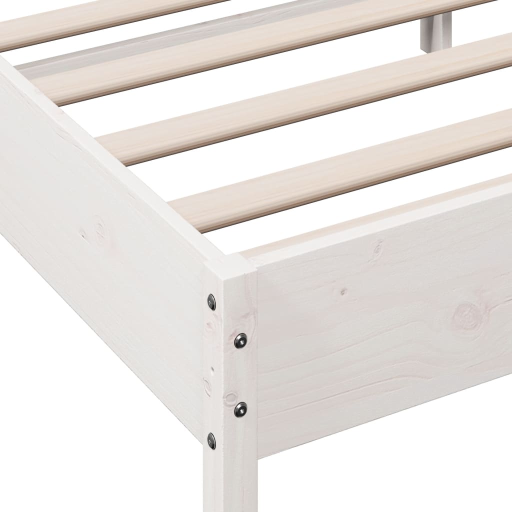 Bed Frame without Mattress White 140x190 cm Solid Wood Pine