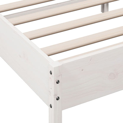 Bed Frame without Mattress White 140x190 cm Solid Wood Pine