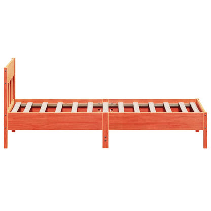 Bed Frame without Mattress Wax Brown 75x190 cm Small Single Solid Wood Pine