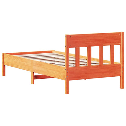 Bed Frame without Mattress Wax Brown 75x190 cm Small Single Solid Wood Pine