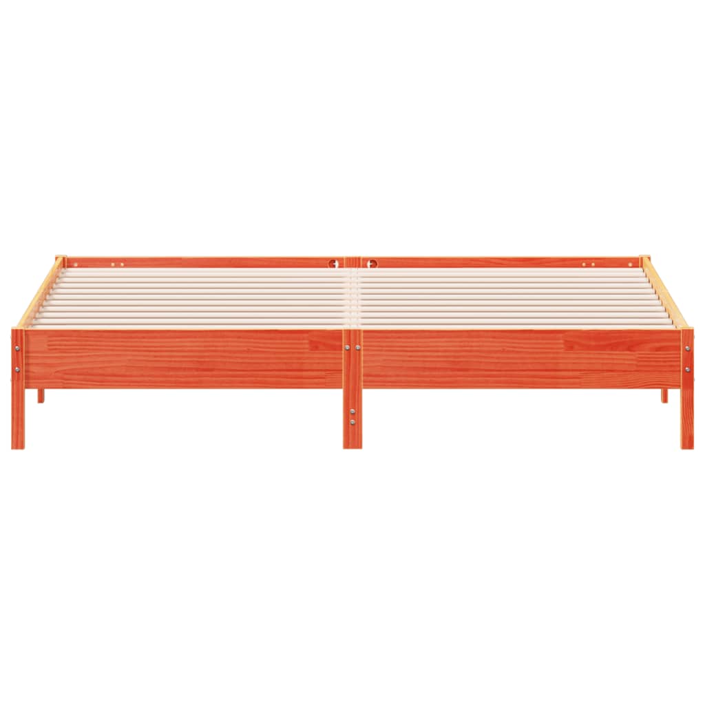 Bed Frame | Wax brown | Solid pine wood, Plywood slats | Double | Durable