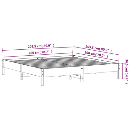Bed Frame | Wax brown | Solid pine wood, Plywood slats | Double | Durable