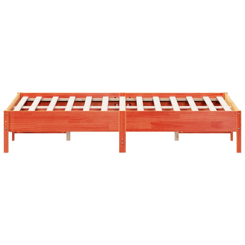 Bed Frame | Wax brown | Solid pine wood, Plywood slats | Double