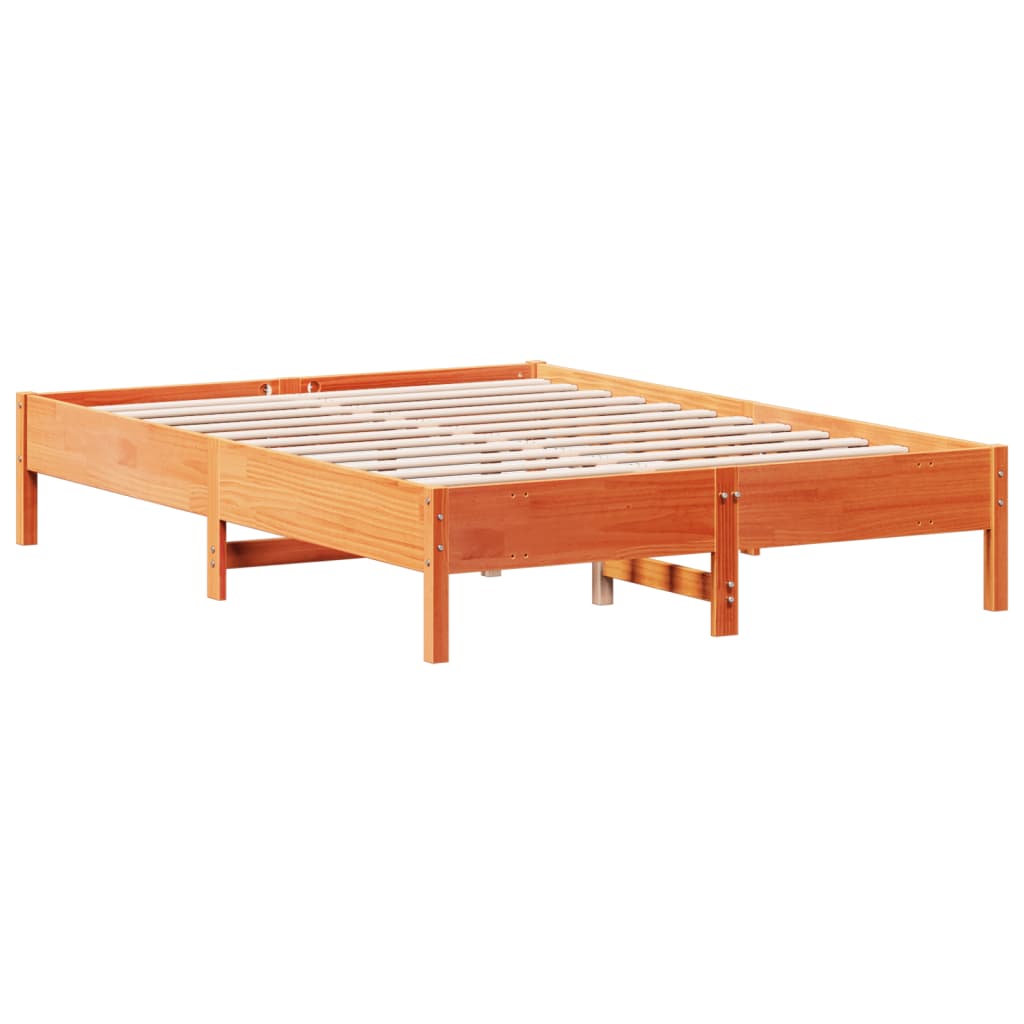 Bed Frame | Wax brown | Solid pine wood, Plywood slats | Double