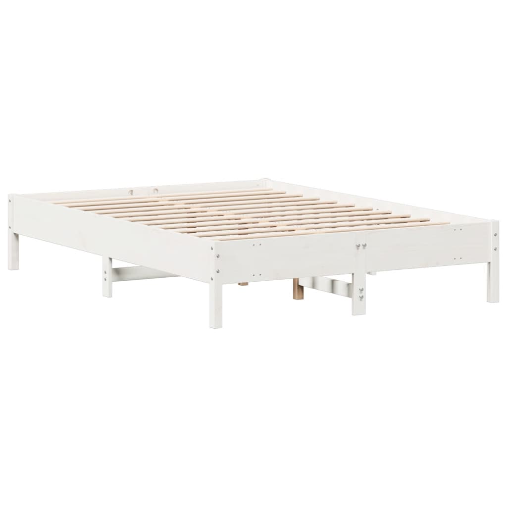 Bed Frame | White | Solid Pine Wood | King Size | Stylish | Bed Frame
