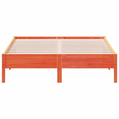 Bed Frame | Wax brown | Solid pine wood, Plywood | King Size | Durable