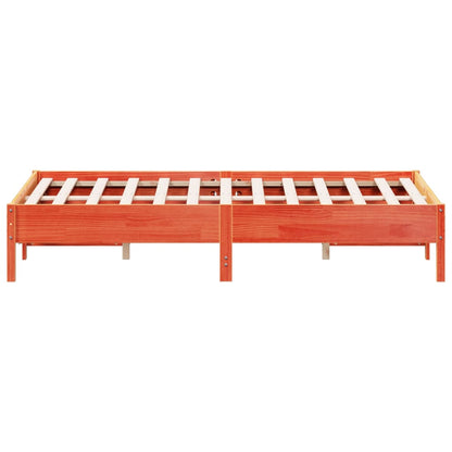 Bed Frame | Wax brown | Solid pine wood, Plywood | King Size | Durable