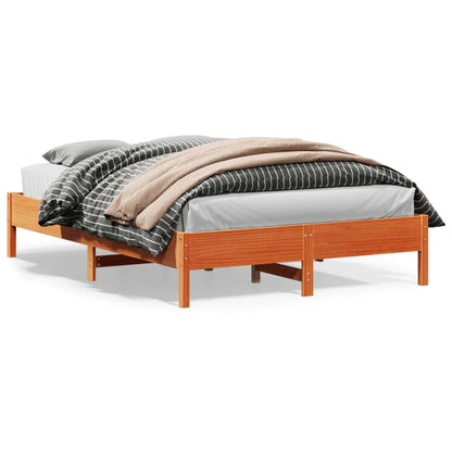 Bed Frame | Wax brown | Solid pine wood, Plywood | King Size | Durable