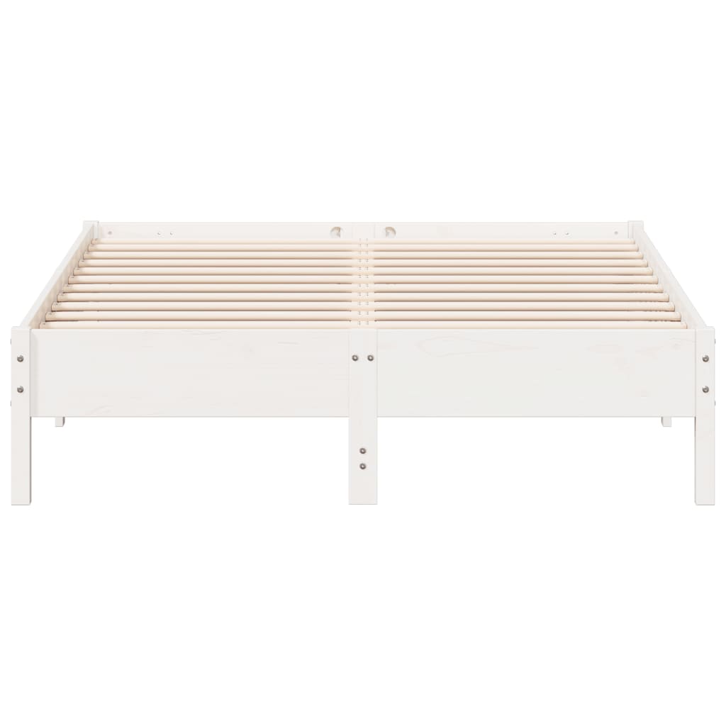 Bed Frame without Mattress White 140x200 cm Solid Wood Pine