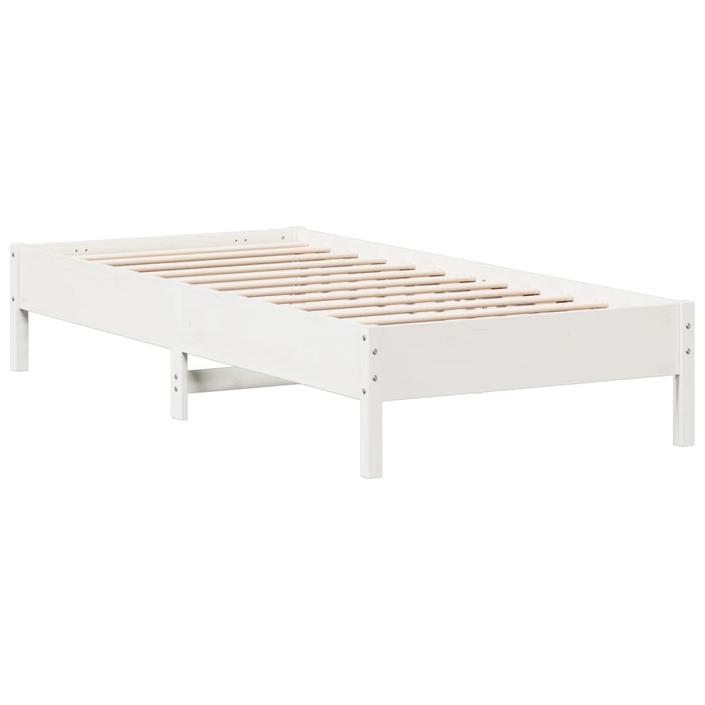 Bed Frame | White | Solid Pine Wood | Single | Minimalistic | Bed Frame