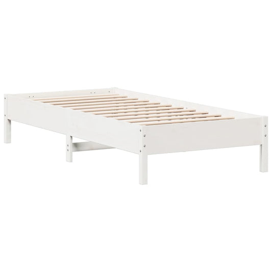 Bed Frame | White | Solid Pine Wood | Single | Minimalistic | Bed Frame